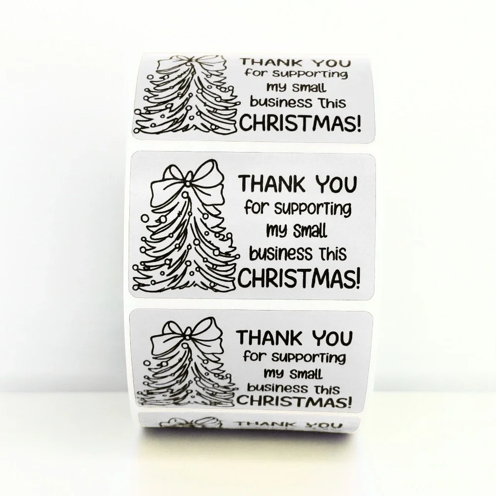 Christmas Thank You Stickers in Mint Green – Packaging Labels for business NEW